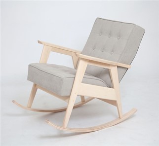 Кресло-качалка Ретро (беленый дуб / 02 - светло-серый) в Тюмени