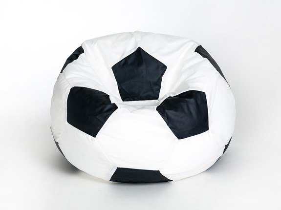 Кресло-мешок Мяч большой, бело-черный в Тюмени - изображение