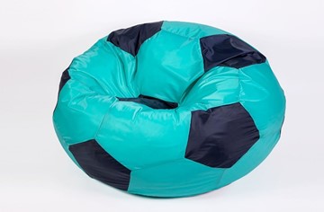 Кресло-мешок КлассМебель Мяч большой, бирюзово-черный в Тюмени
