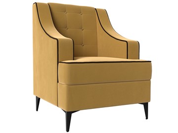 Кресло на ножках Марк, Желтый\коричневый (Микровельвет) НПБ в Тюмени