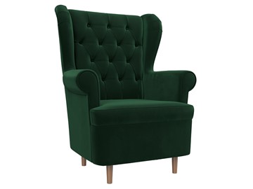 Кресло на ножках Торин Люкс, Зеленый (Велюр) в Тюмени