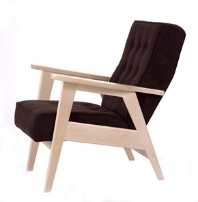 Кресло Ретро (беленый дуб / RS 32 - коричневый) в Заводоуковске - предосмотр 1