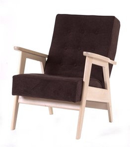 Кресло Ретро (беленый дуб / RS 32 - коричневый) в Тюмени - предосмотр