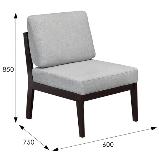 Кресло в гостиную  Массив мягкое, ткань серый, каркас венге в Заводоуковске - изображение 5