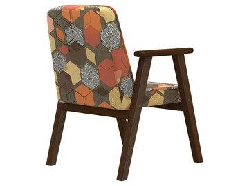 Мягкое кресло Ретро ткань геометрия коричневый, каркас орех в Заводоуковске - предосмотр 1