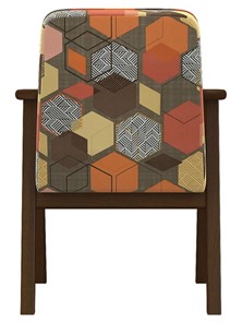 Мягкое кресло Ретро ткань геометрия коричневый, каркас орех в Заводоуковске - предосмотр 2