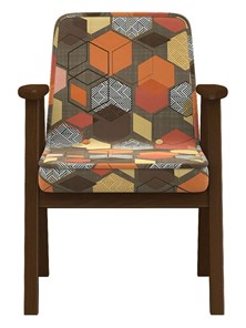 Мягкое кресло Ретро ткань геометрия коричневый, каркас орех в Тюмени - предосмотр 4