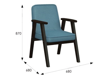 Кресло мягкое Ретро ткань голубой, каркас венге в Заводоуковске - предосмотр 6
