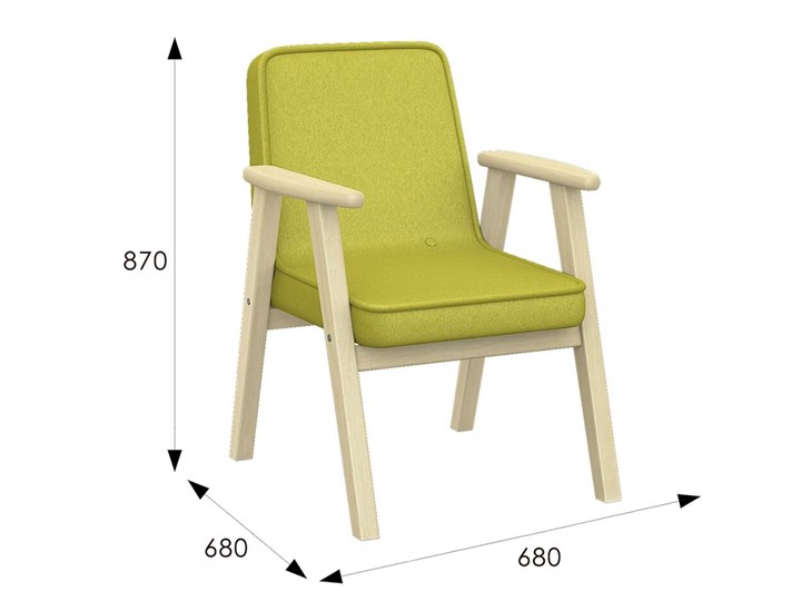 Мягкое кресло Ретро ткань лайм, каркас лак в Заводоуковске - изображение 5