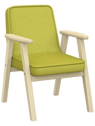 Мягкое кресло Ретро ткань лайм, каркас лак в Тюмени - изображение