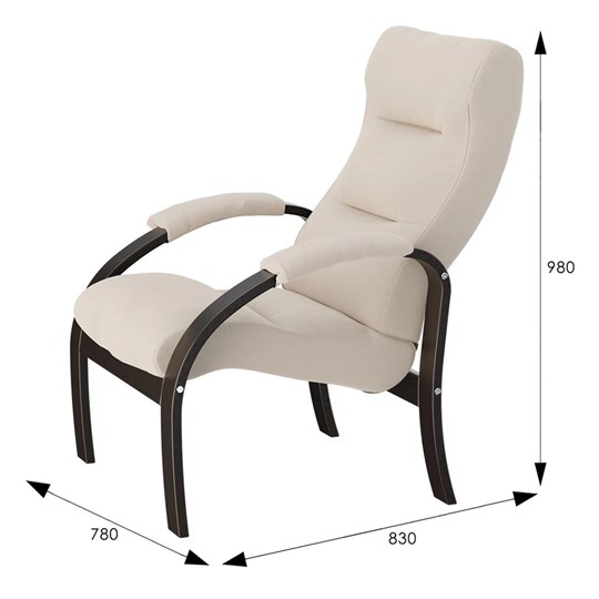 Кресло мягкое Шоле, ткань макс 100, каркас венге в Заводоуковске - изображение 1