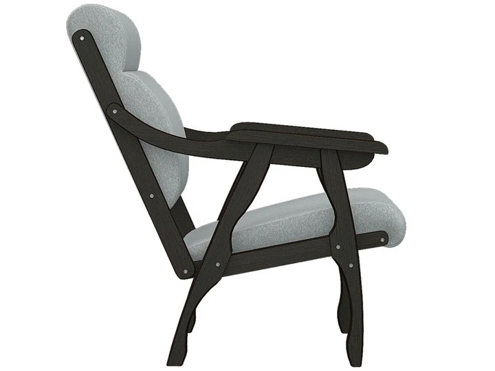 Кресло в гостиную  Вега 10 ткань серый, каркас венге в Тюмени - изображение 3