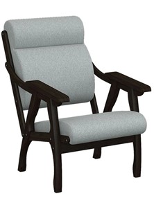 Кресло в гостиную  Вега 10 ткань серый, каркас венге в Заводоуковске - предосмотр
