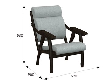 Кресло в гостиную  Вега 10 ткань серый, каркас венге в Тюмени - предосмотр 6