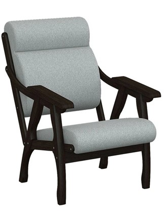 Кресло в гостиную  Вега 10 ткань серый, каркас венге в Тюмени - изображение
