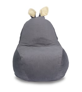 Кресло-игрушка Зайка (короткие уши), тёмно-серый в Ишиме