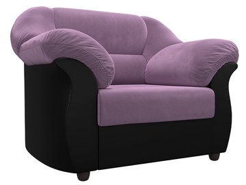 Мягкое кресло Карнелла, Сиреневый/Черный (микровельвет/экокожа) в Тюмени - предосмотр