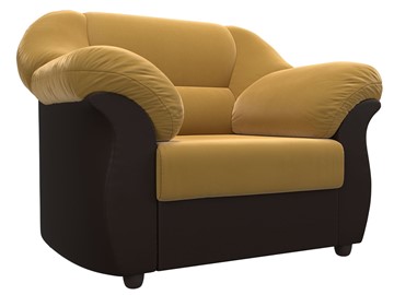 Кресло для отдыха Карнелла, Желтый/Черный (микровельвет/экокожа) в Тюмени