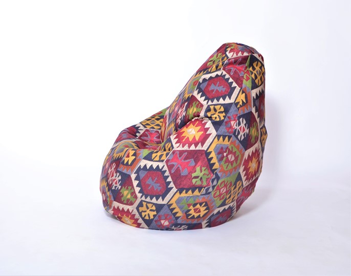 Кресло-мешок Груша большое, велюр принт, мехико графит в Тюмени - изображение 1