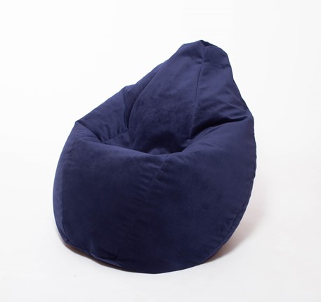 Кресло-мешок Груша среднее, велюр однотон, кобальт в Тюмени - изображение