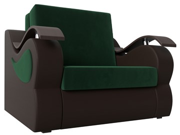 Кресло раскладное Меркурий (60), Зеленый\Коричневый (Велюр\Экокожа) в Тюмени