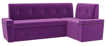 Кухонный диван Деметра угловой, Фиолетовый (микровельвет) в Тюмени