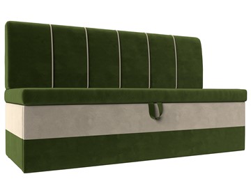 Прямой кухонный диван Энигма, Зеленый/Бежевый (Микровельвет) в Тюмени - предосмотр