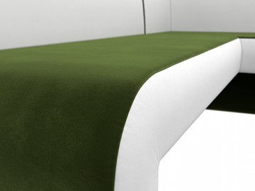 Кухонный диван Кармен угловой, Зеленый/Белый (микровельвет/экокожа) в Тюмени - предосмотр 4