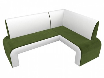 Кухонный диван Кармен угловой, Зеленый/Белый (микровельвет/экокожа) в Тюмени - предосмотр 5