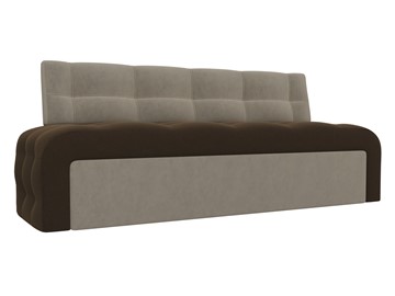 Прямой кухонный диван Люксор, Коричневый/Бежевый (микровельвет) в Тюмени