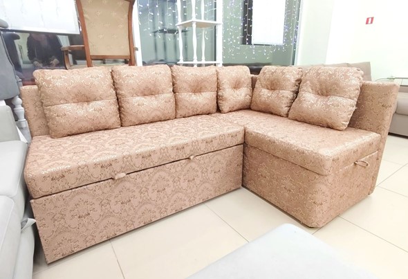 Кухонный угловой диван Яшма 1 ДУ Весь в ткани Жаккард AFINA 06 в Тюмени - изображение