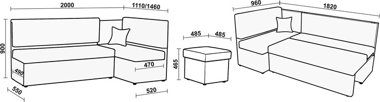 Угловой кухонный диван Нео КМ 3 с механизмом 2000*1110 в Ишиме - изображение 20