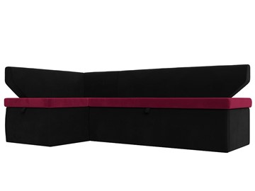 Угловой кухонный диван Омура, Бордовый\Черный (Микровельвет) в Тюмени