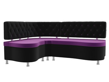 Кухонный угловой диван Вегас, Фиолетовый\Черный (Микровельвет) в Тюмени