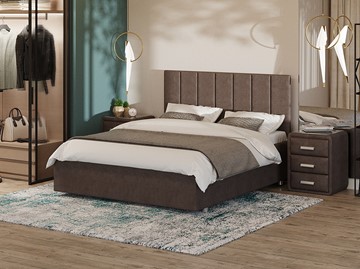 Двуспальная кровать Modern Large 160х200, Велюр (Лофти Кофейный) в Тюмени