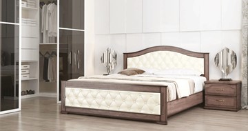 Двуспальная кровать СВ-Стиль Стиль 3, 160х200, кожзам, с основанием в Тюмени