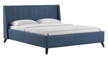 Кровать с механизмом Мелисса 160,арт. Тори 83 велюр (серо-синий) + кроватное дно в Заводоуковске