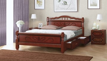 Кровать с выкатными ящиками Карина-5 (Орех) 160х200 в Тюмени