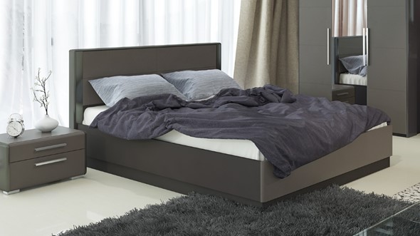 Кровать с механизмом 2-спальная Наоми 1600, цвет Фон серый, Джут СМ-208.01.02 в Тюмени - изображение
