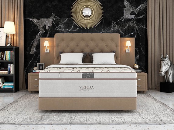 Двуспальная кровать Alliance/Podium M 160х200, Флок (Велсофт Какао) в Тюмени - изображение