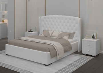 Двуспальная кровать Dario Grace Lite 180x200, Экокожа (Белый) в Тюмени