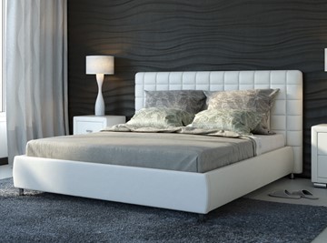 Кровать спальная Corso-3 200x200, Экокожа (Белый) в Тюмени