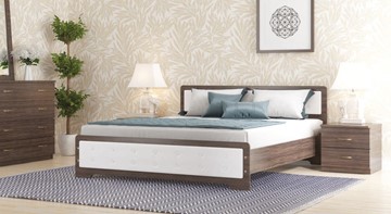Полуторная кровать Золушка, 140х200 с основанием, кожзам, венге в Тюмени
