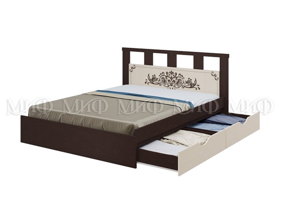 Кровать 2-х спальная Жасмин 1600 с ящиками в Тюмени - изображение