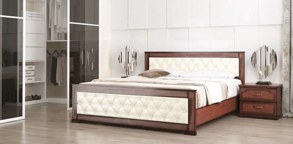 Кровать в спальню Стиль 2, 160х200, кожзам, с основанием в Заводоуковске - изображение