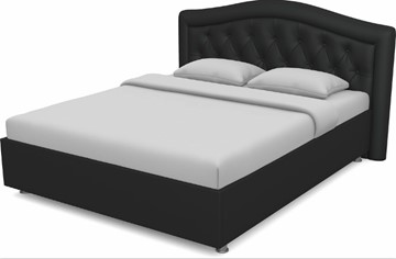 Спальная кровать Луиза 1400 с основанием (Nitro Black) в Тюмени