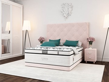 Кровать двуспальная Style Compact/Basement 180х200, Флок (Велсофт Винтажный розовый) в Тюмени