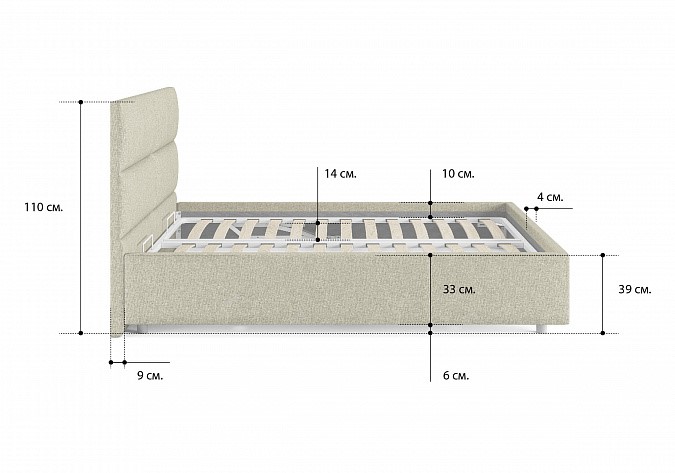 Кровать двуспальная Omega 200х200 с основанием в Тюмени - изображение 2