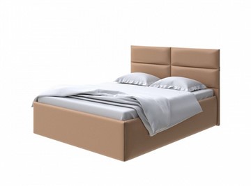 Кровать двухспальная Clever 200х200 без кроватного основания Экокожа (Бронзовый перламутр) в Тюмени