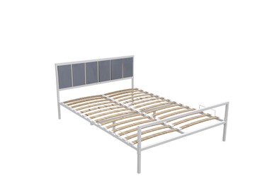 Двуспальная кровать Малахит с ортопедическим основанием 1800x2000 (Белый муар) в Тюмени